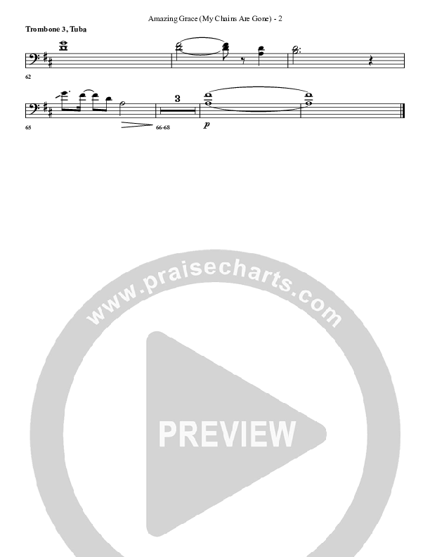 Amazing Grace (My Chains Are Gone) Trombone 3/Tuba (G3 Worship)