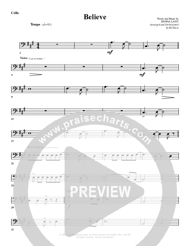 Believe Cello (G3 Worship)