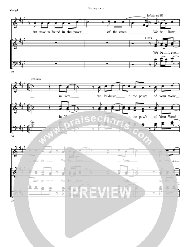 Believe Choir Sheet (G3 Worship)