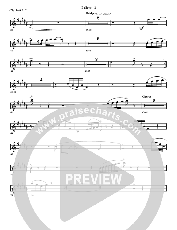 Believe Clarinet 1/2 (G3 Worship)