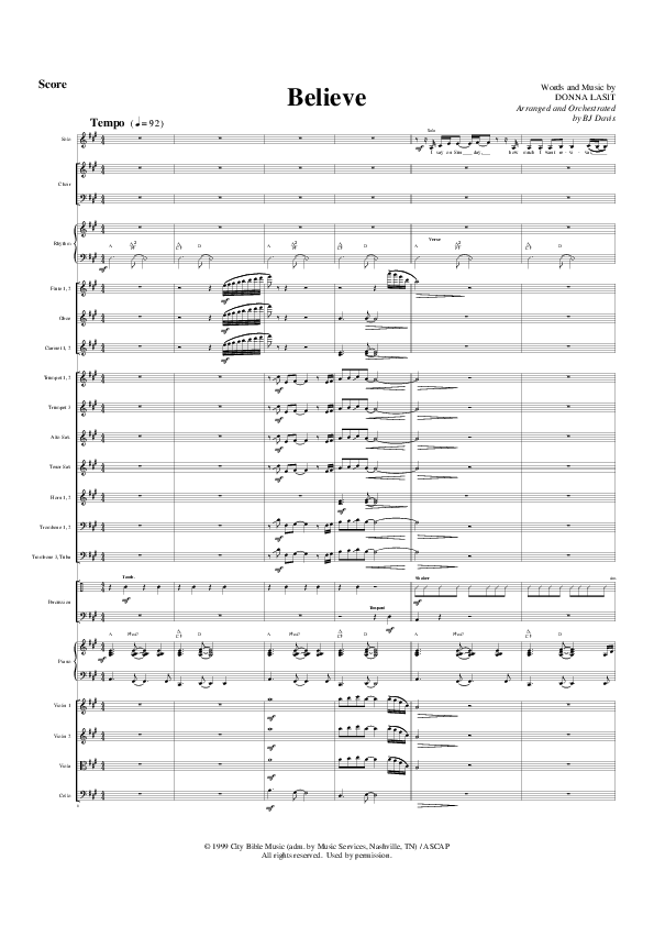 Believe Conductor's Score (G3 Worship)