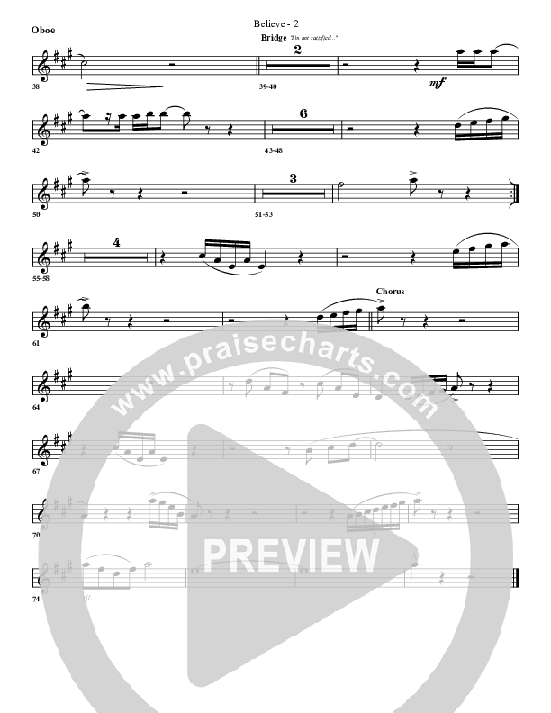 Believe Oboe (G3 Worship)