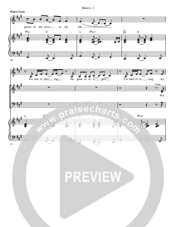 Believe Lead & Piano (G3 Worship)