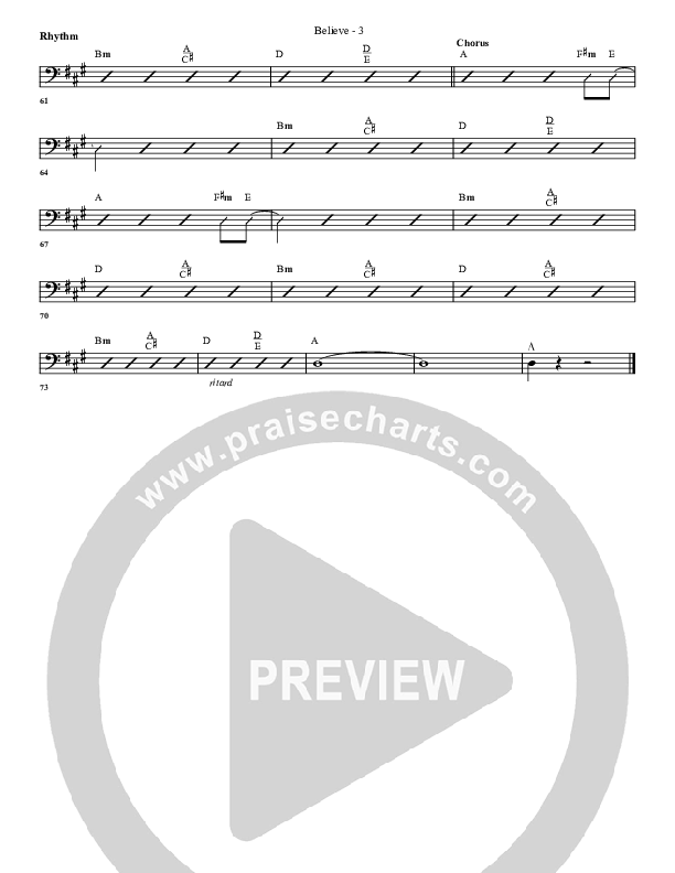 Believe Rhythm Chart (G3 Worship)