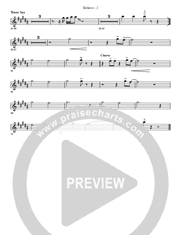 Believe Tenor Sax 2 (G3 Worship)