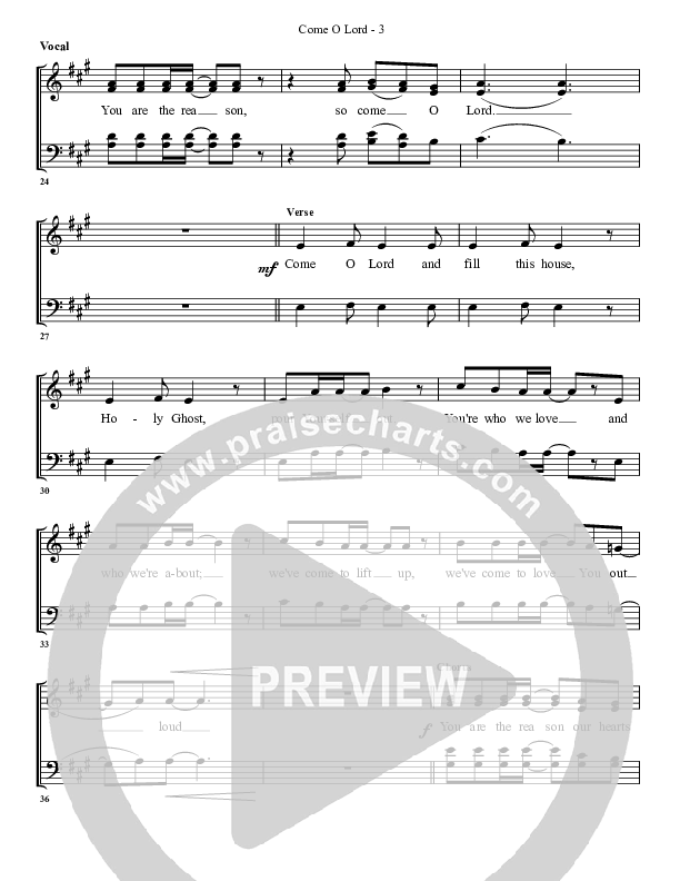 Come O Lord Choir Sheet (G3 Worship)