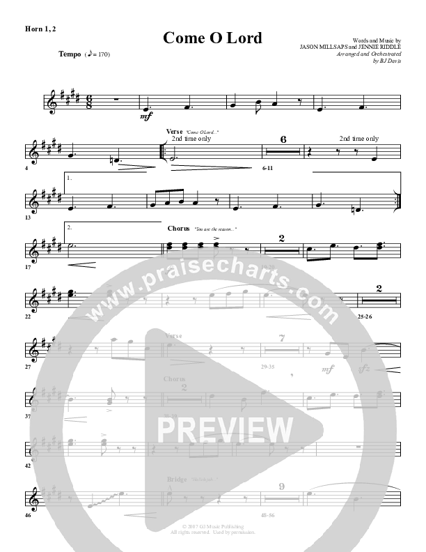 Come O Lord French Horn 1/2 (G3 Worship)