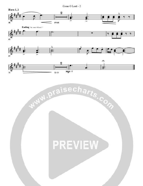 Come O Lord French Horn 1/2 (G3 Worship)