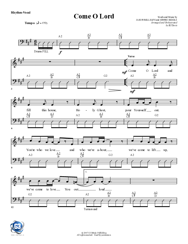 Come O Lord Rhythm/Vocal (G3 Worship)