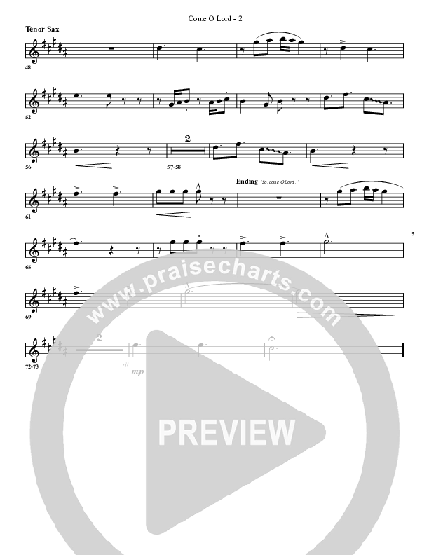 Come O Lord Tenor Sax 2 (G3 Worship)
