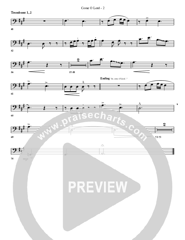 Come O Lord Trombone 1/2 (G3 Worship)