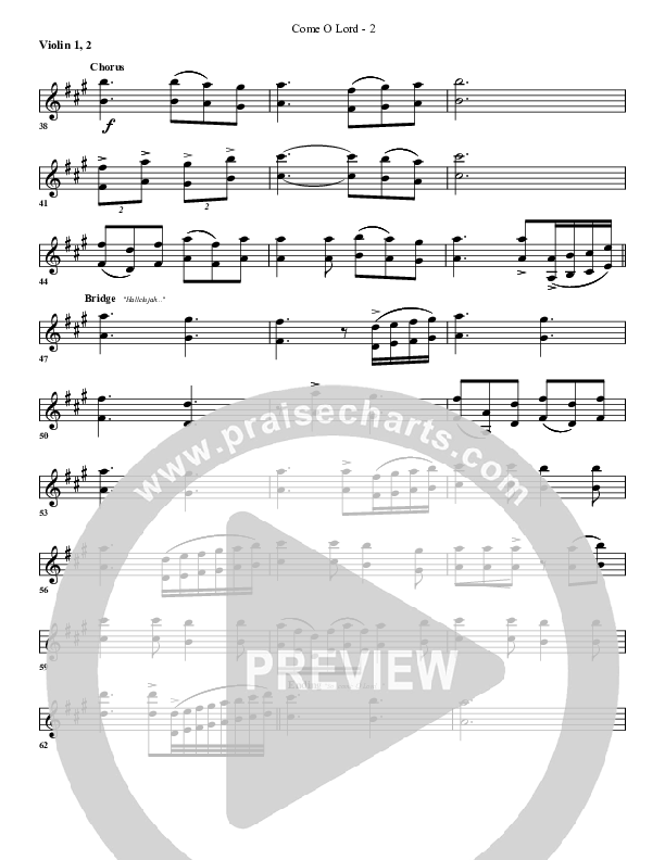 Come O Lord Violin 1/2 (G3 Worship)