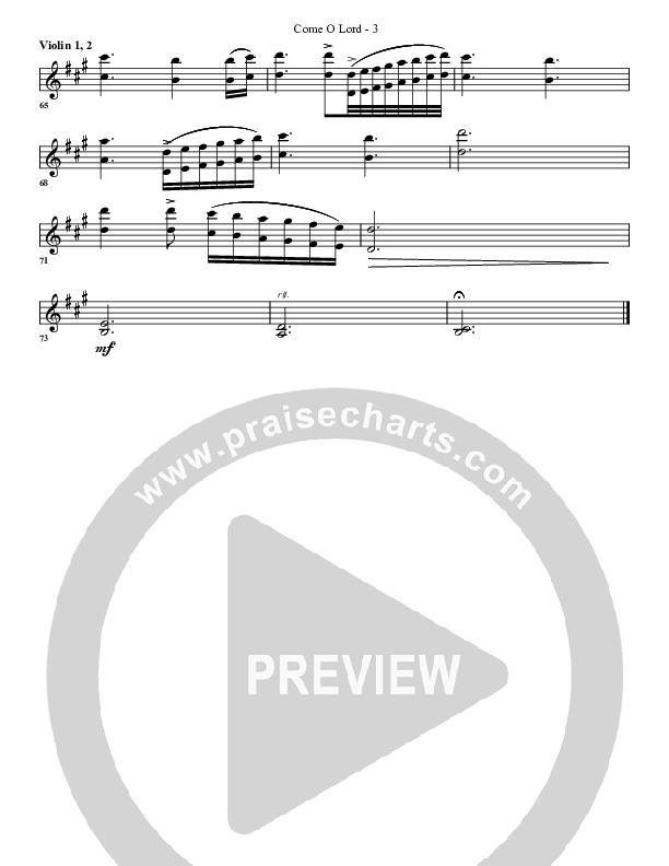 Come O Lord Violin 1/2 (G3 Worship)