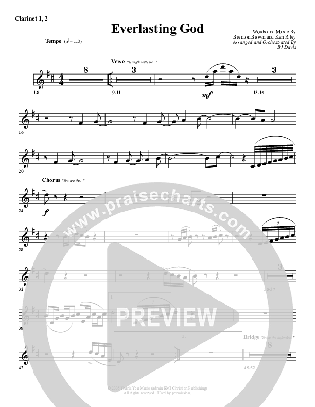 Everlasting God Clarinet 1/2 (G3 Worship)