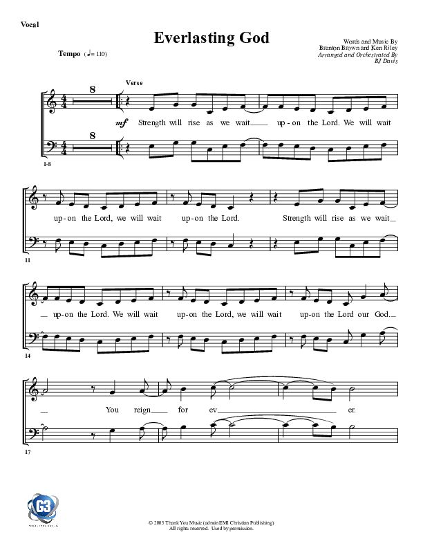 Everlasting God Lead Sheet (G3 Worship)