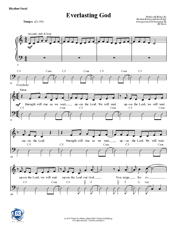 Everlasting God Rhythm/Vocal (G3 Worship)
