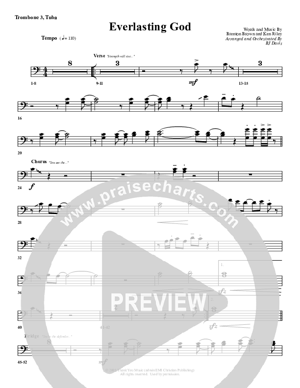 Everlasting God Trombone 3/Tuba (G3 Worship)