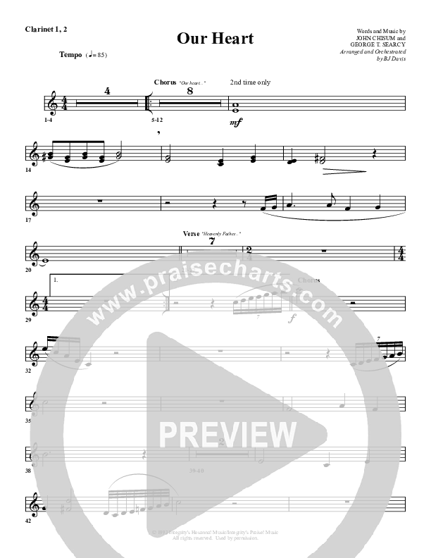 Our Heart Clarinet 1/2 (G3 Worship)