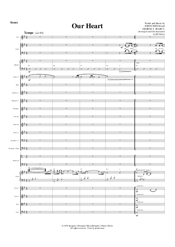 Our Heart Conductor's Score (G3 Worship)