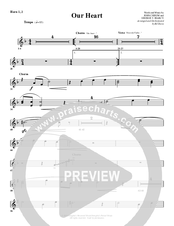 Our Heart French Horn 1/2 (G3 Worship)