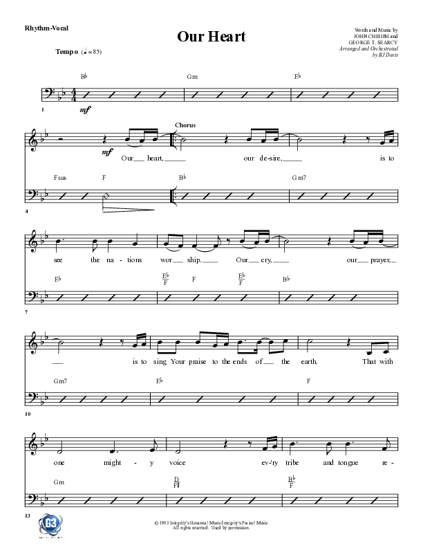 Our Heart Rhythm/Vocal (G3 Worship)