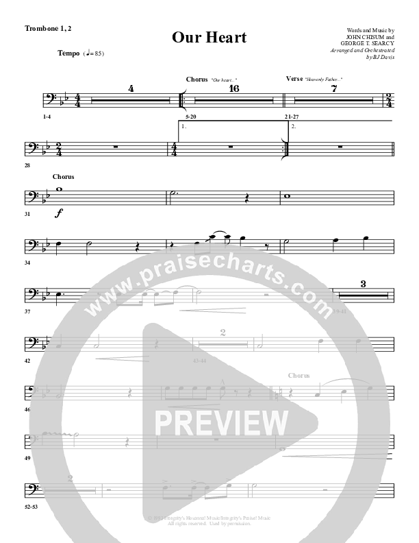 Our Heart Trombone 1/2 (G3 Worship)