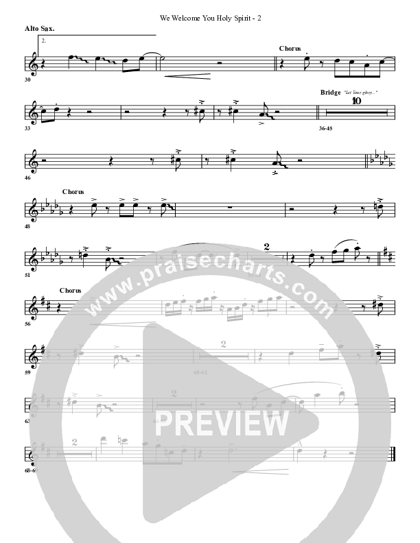 We Welcome You Holy Spirit Alto Sax (G3 Worship)