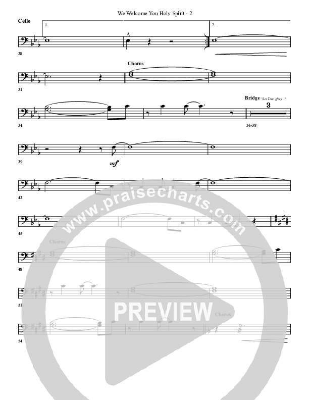 We Welcome You Holy Spirit Cello (G3 Worship)