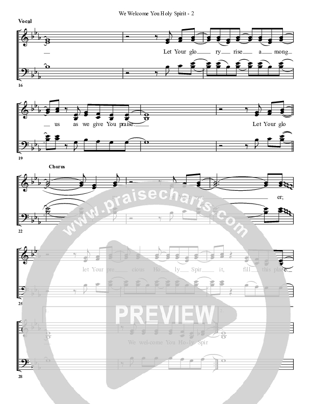We Welcome You Holy Spirit Choir Sheet (G3 Worship)