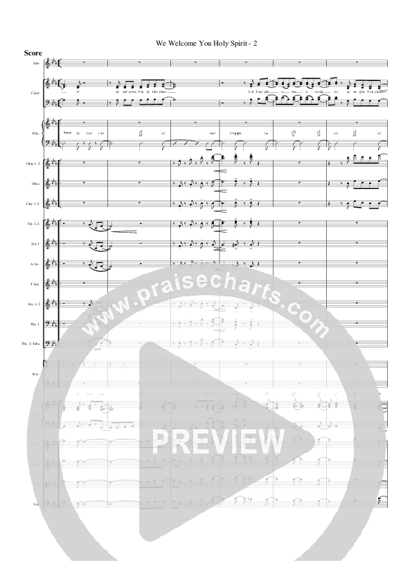 We Welcome You Holy Spirit Conductor's Score (G3 Worship)