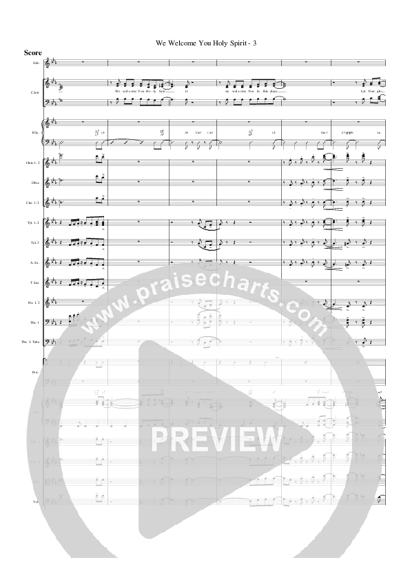 We Welcome You Holy Spirit Conductor's Score (G3 Worship)