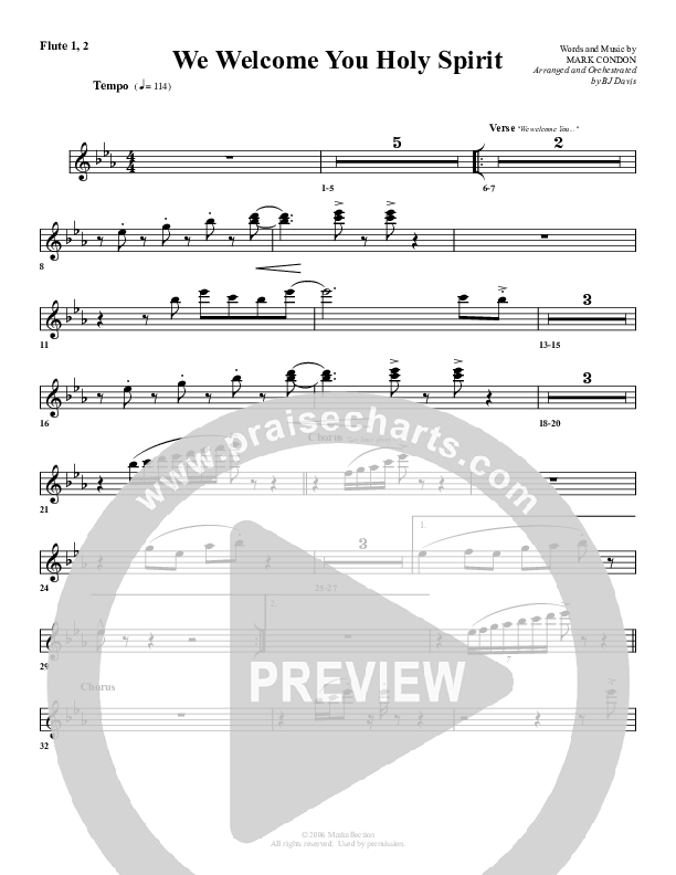 We Welcome You Holy Spirit Flute 1/2 (G3 Worship)