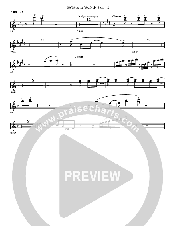 We Welcome You Holy Spirit Flute 1/2 (G3 Worship)