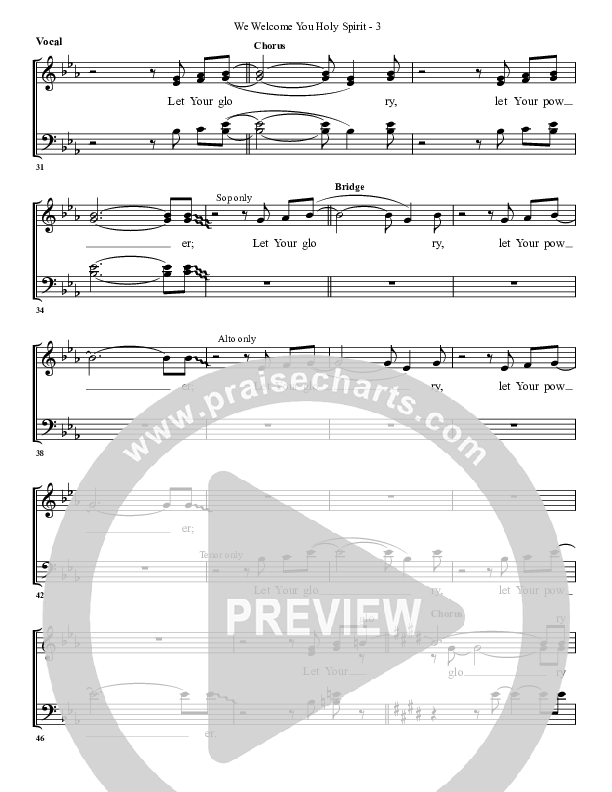 We Welcome You Holy Spirit Lead Sheet (SAT) (G3 Worship)