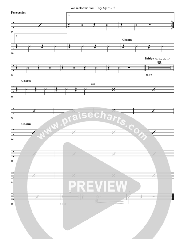 We Welcome You Holy Spirit Percussion (G3 Worship)