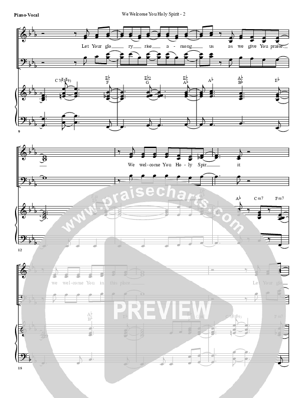 We Welcome You Holy Spirit Piano/Vocal (G3 Worship)