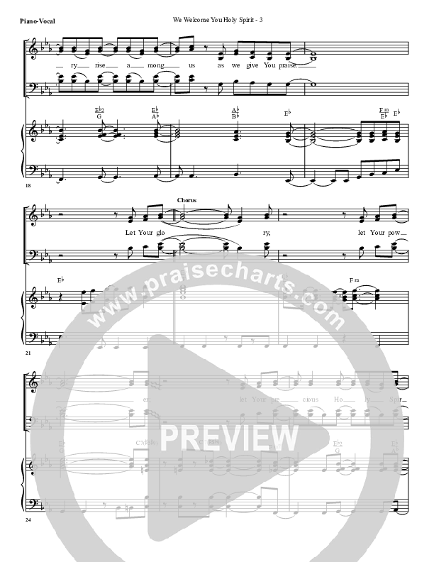 We Welcome You Holy Spirit Piano/Vocal (G3 Worship)