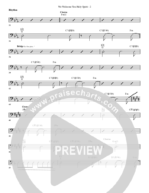 We Welcome You Holy Spirit Rhythm Chart (G3 Worship)
