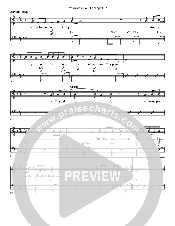 We Welcome You Holy Spirit Rhythm/Vocal (G3 Worship)