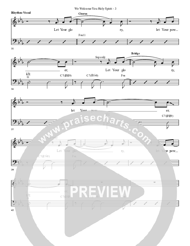 We Welcome You Holy Spirit Rhythm/Vocal (G3 Worship)