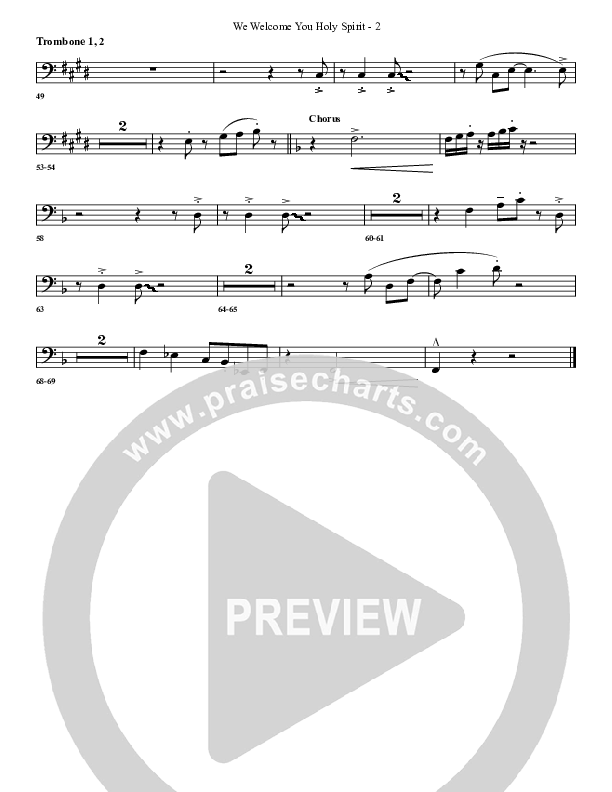 We Welcome You Holy Spirit Trombone 1/2 (G3 Worship)