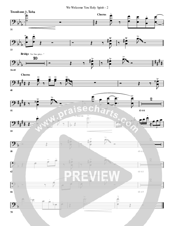 We Welcome You Holy Spirit Trombone 3/Tuba (G3 Worship)