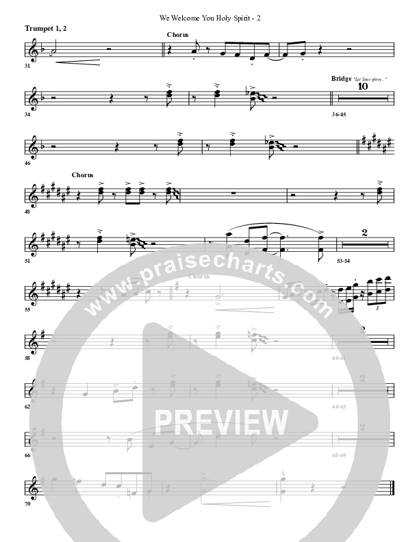We Welcome You Holy Spirit Trumpet 1,2 (G3 Worship)