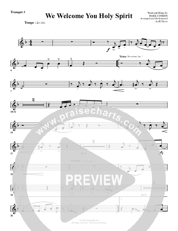We Welcome You Holy Spirit Trumpet 3 (G3 Worship)
