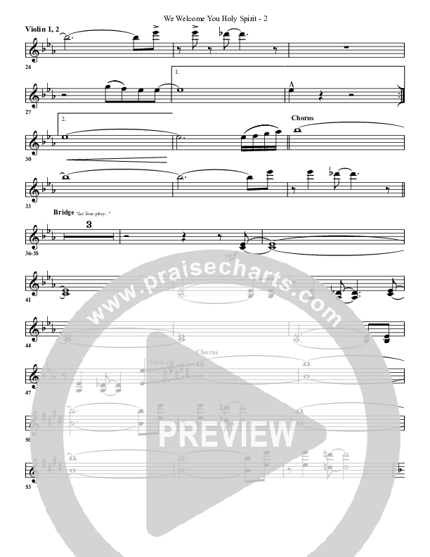 We Welcome You Holy Spirit Violin 1/2 (G3 Worship)