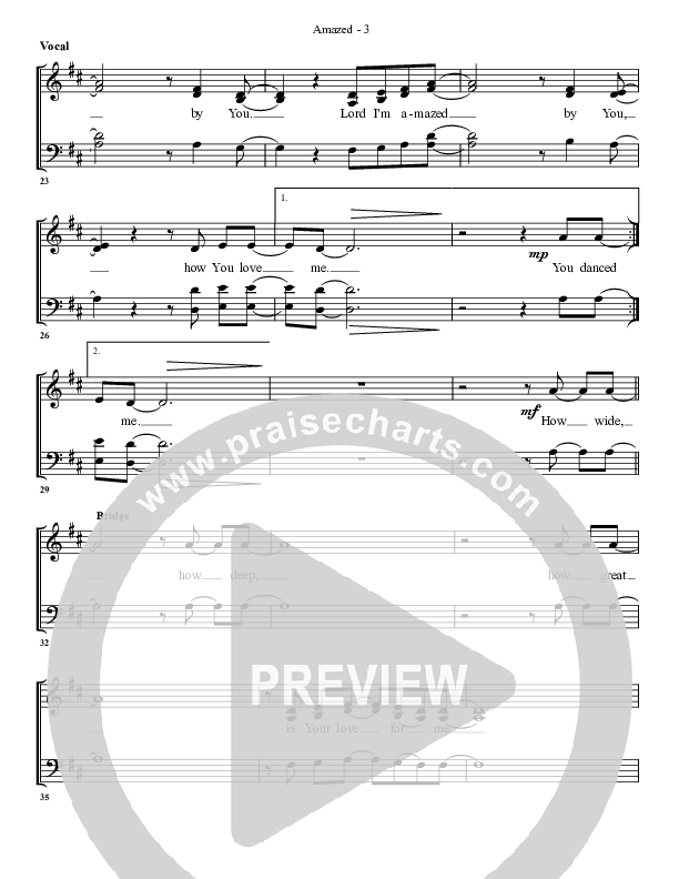 Amazed By You (with The Love Of God) Choir Sheet (G3 Worship)