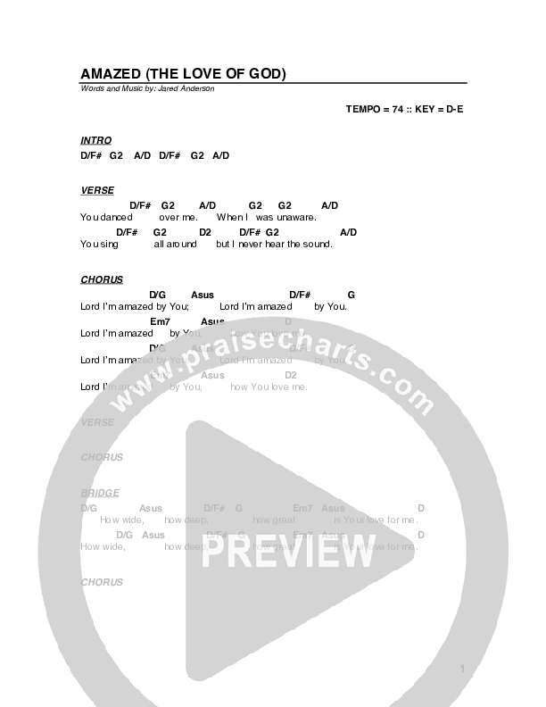 Amazed By You (with The Love Of God) Chord Chart (G3 Worship)