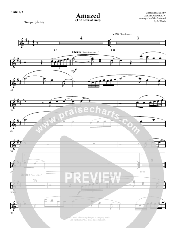 Amazed By You (with The Love Of God) Flute (G3 Worship)