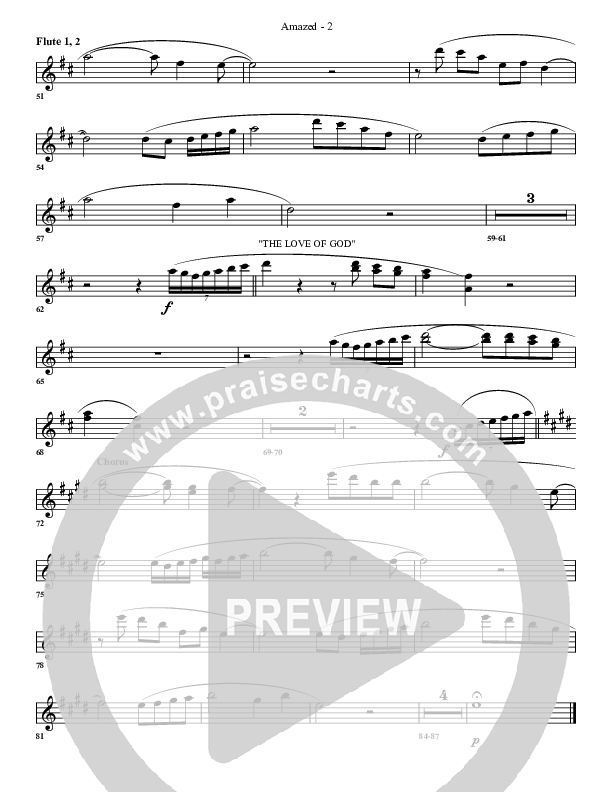 Amazed By You (with The Love Of God) Flute (G3 Worship)