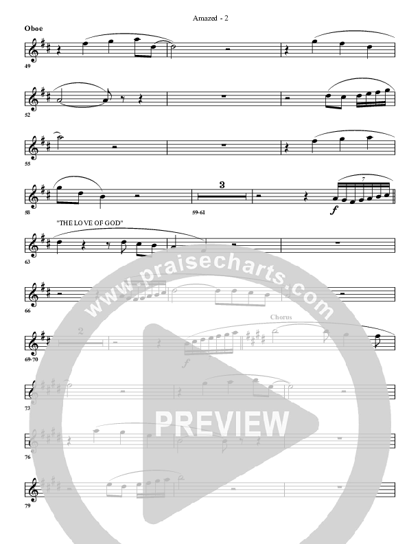 Amazed By You (with The Love Of God) Oboe (G3 Worship)